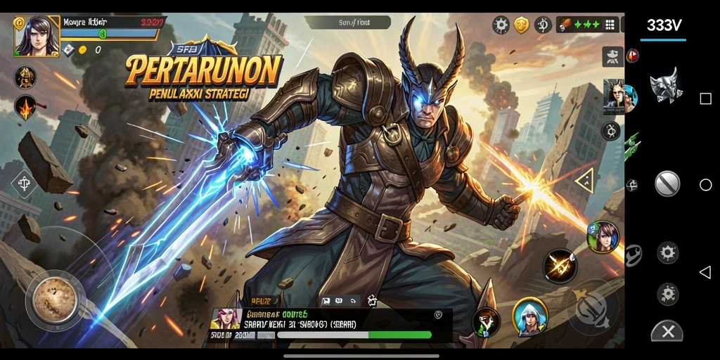 Tampilan gameplay menarik dari pertarungan karakter di 333V.