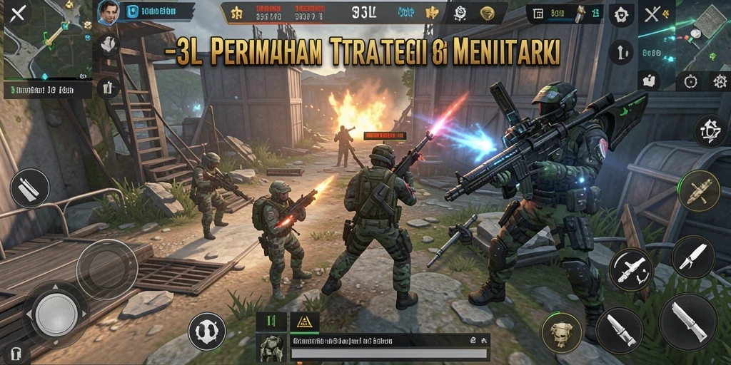 Tampilan gameplay mendebarkan dari permainan strategi 33L.