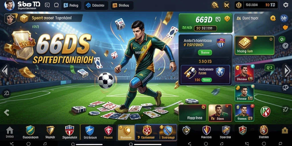 Screenshot utama 66D menampilkan antarmuka menarik dan berbagai pilihan taruhan.