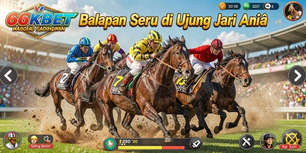 Screenshot gameplay 66KBET yang menampilkan aksi balapan seru.