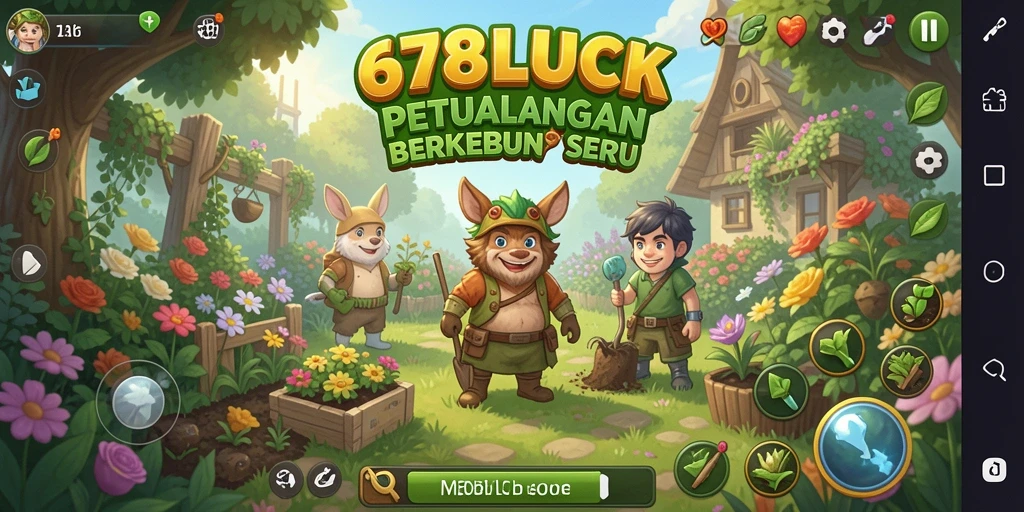 Tampilan gameplay seru di 678LUCK dengan kebun yang subur.