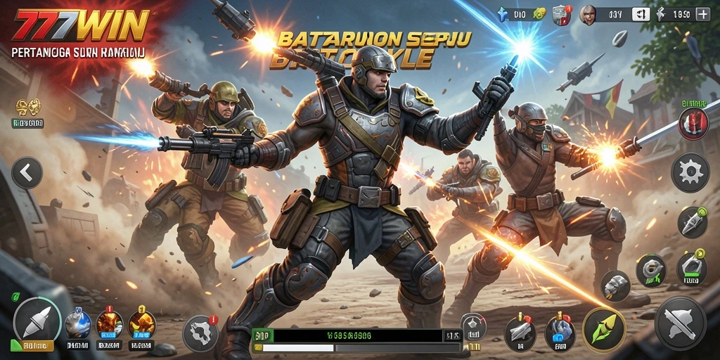 Gameplay seru dalam 777WIN dengan aksi Battle Royale yang menegangkan.