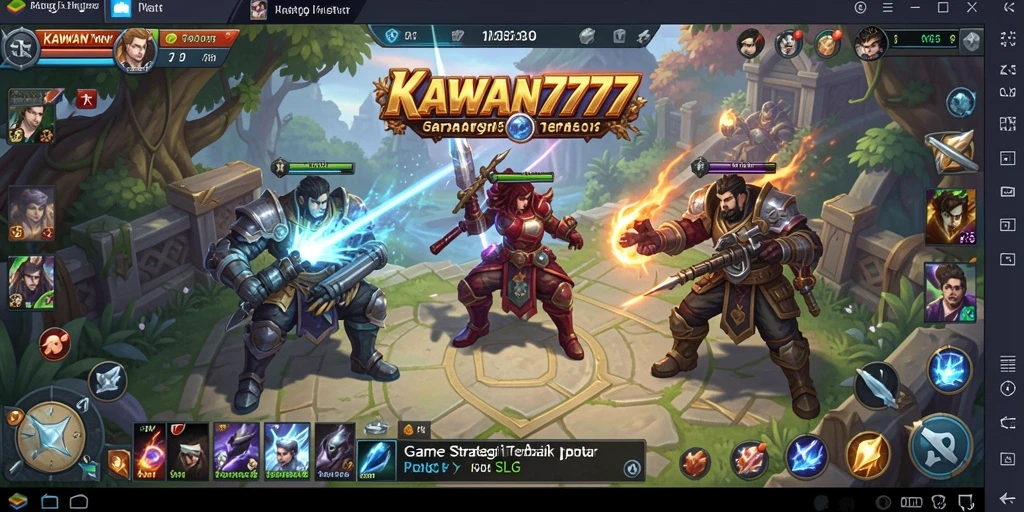 Screenshot gameplay KAWAN777 menunjukkan pertempuran yang seru dan dinamis.