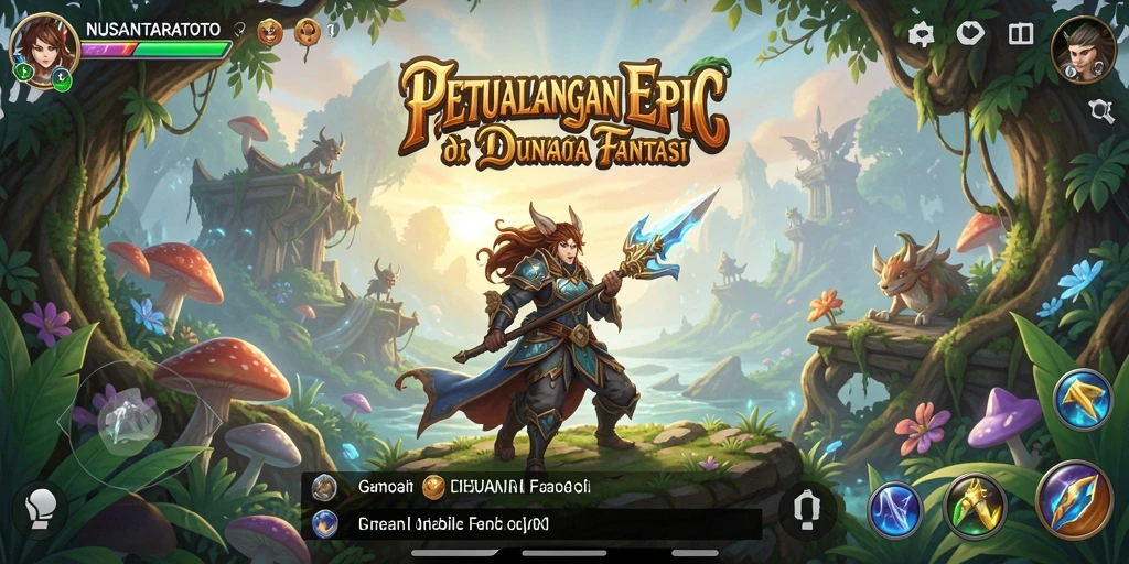 Tampilan gameplay NUSANTARATOTO dalam lingkungan yang penuh warna.