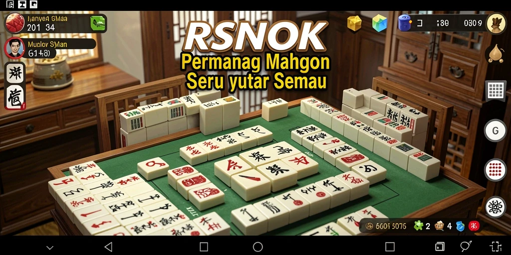 Tampilan gameplay Mahjong yang menarik dan menantang di RSNOK.