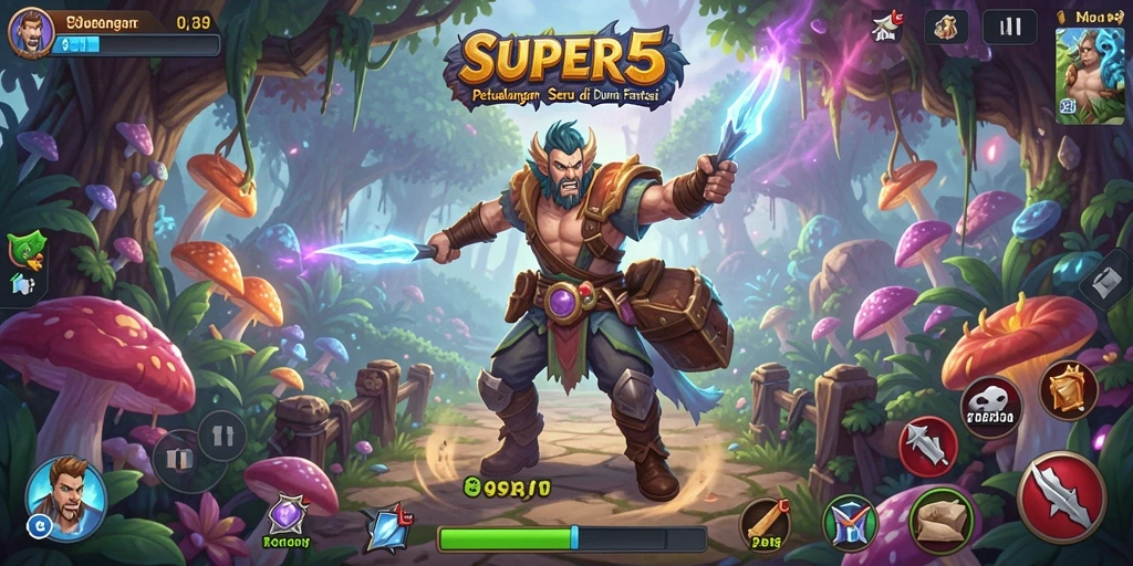 Gameplay SUPER5 yang mendebarkan dengan dunia fantasi yang menakjubkan.