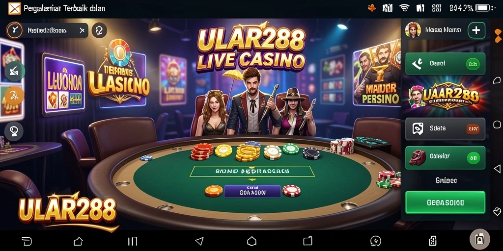 Tampilan screenshot gameplay Live Casino di ULAR288 yang mendebarkan.