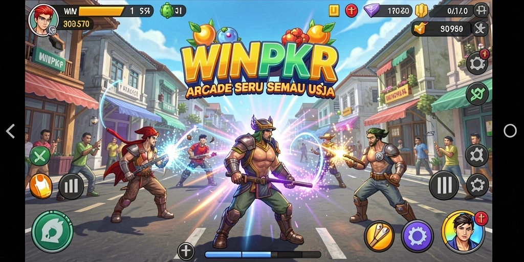 Tampilan gameplay seru WINPKR dengan rintangan menantang.