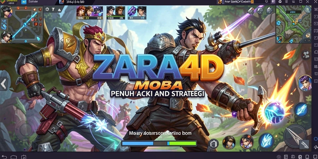 Tampilan gameplay MOBA ZARA4D yang epik dan mendebarkan.